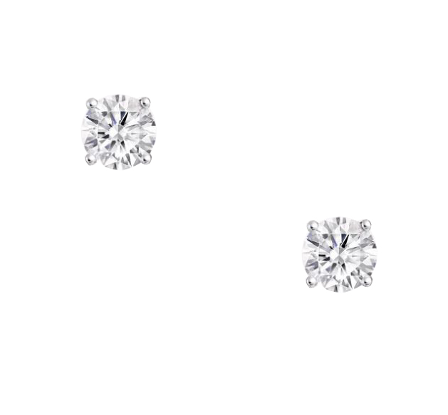 Jewellery Round Diamond 2.3ct Solitare Stud Earrings