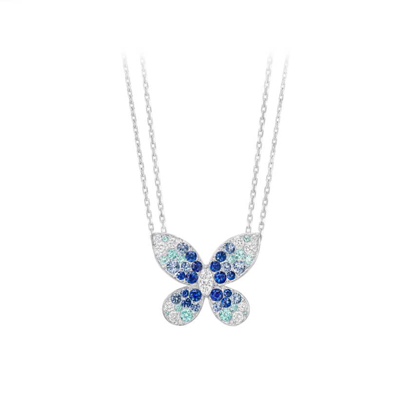 Graff Butterfly Sapphire, Tourmaline and Diamond Necklace