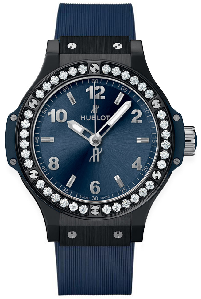 Hublot Big Bang 38 Ceramic Blue Diamonds