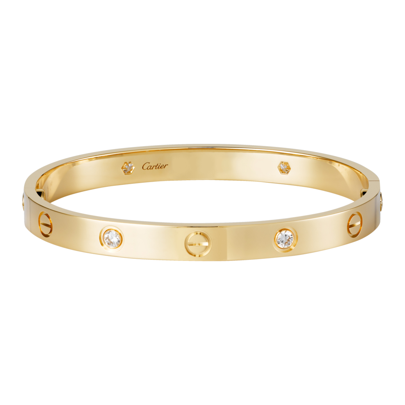 Cartier Love Yellow Gold 4 Diamonds Bracelet
