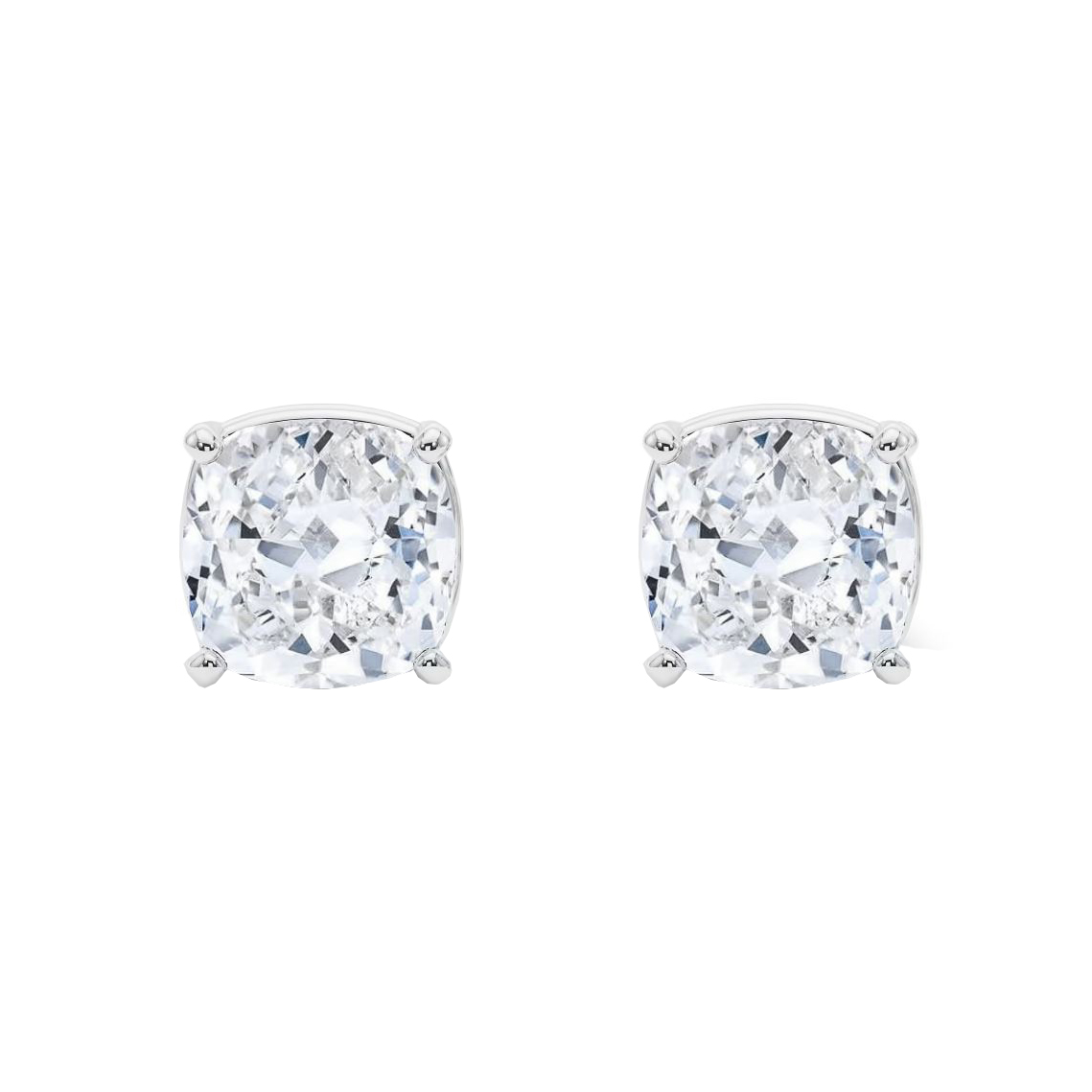 Jewellery Cushion Diamond 2ct Solitare Stud Earrings