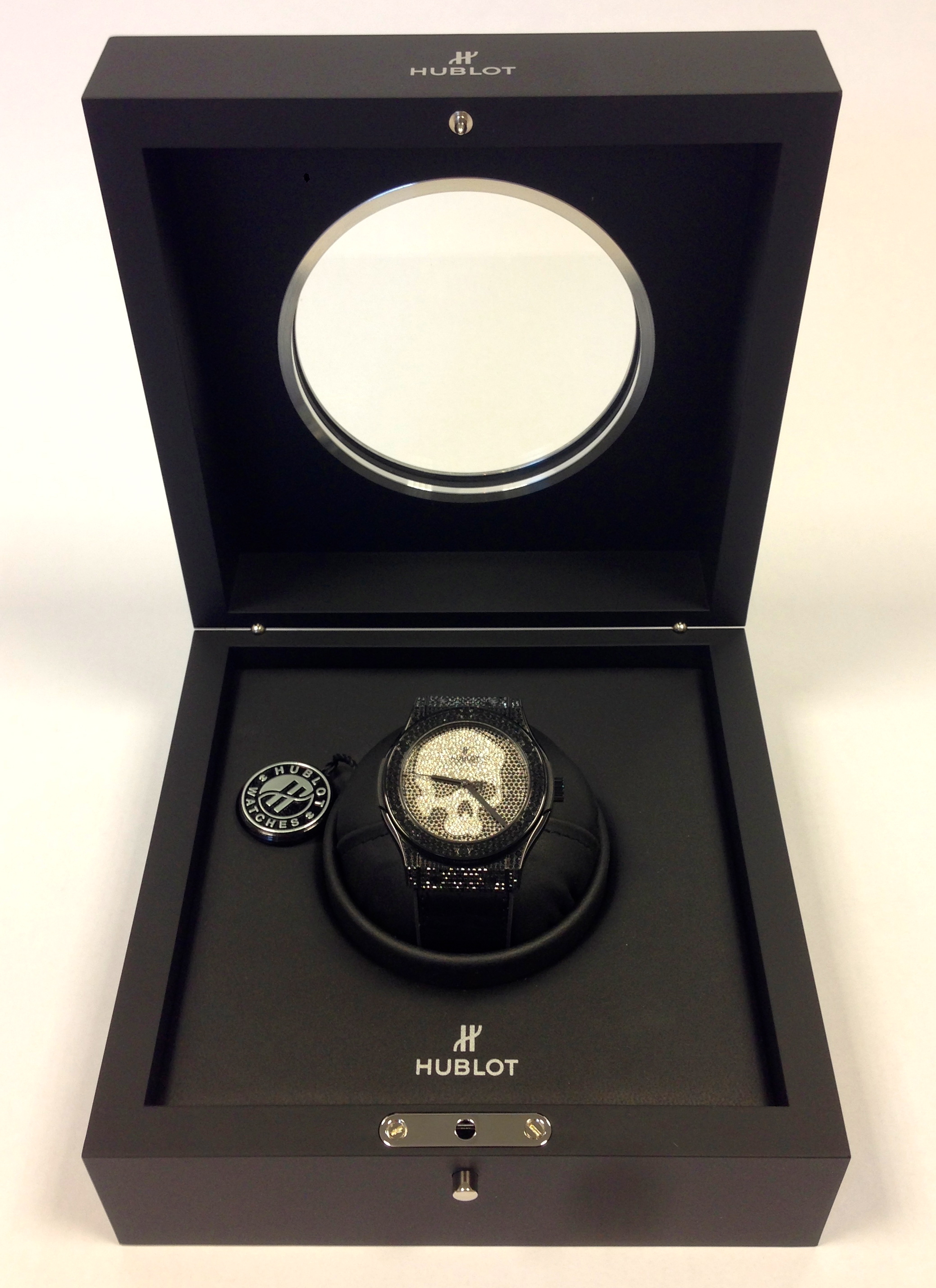 Hublot Classic Fusion 45 Caviar Black Skull Full Pavé