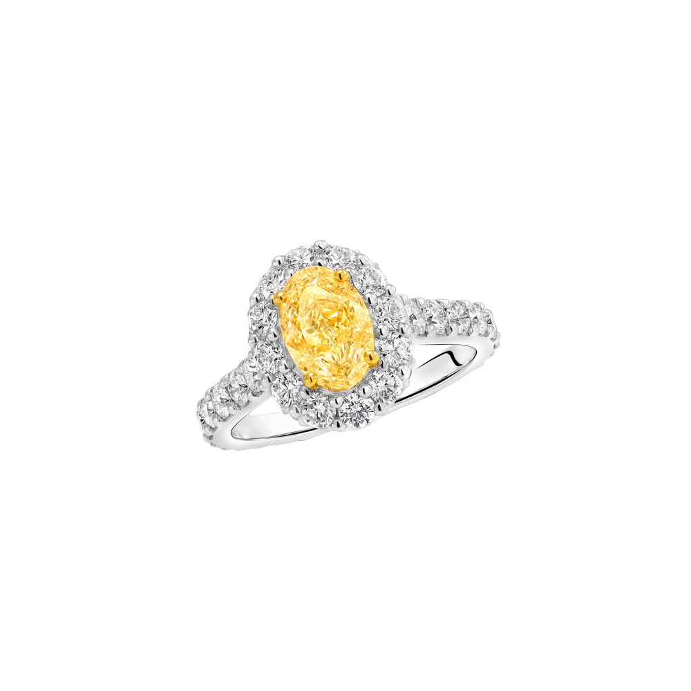Graff Icon Oval Yellow and White Diamond Engagement Ring Ringe