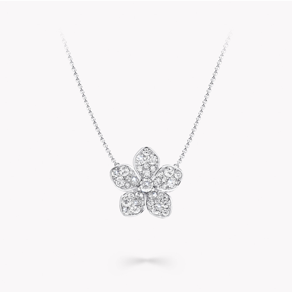 Graff Wild Flower Large Pavé Diamond Pendant Necklace