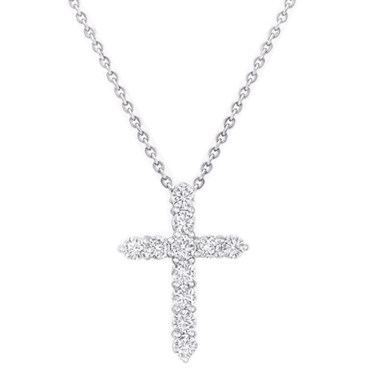 round diamond cross pendant