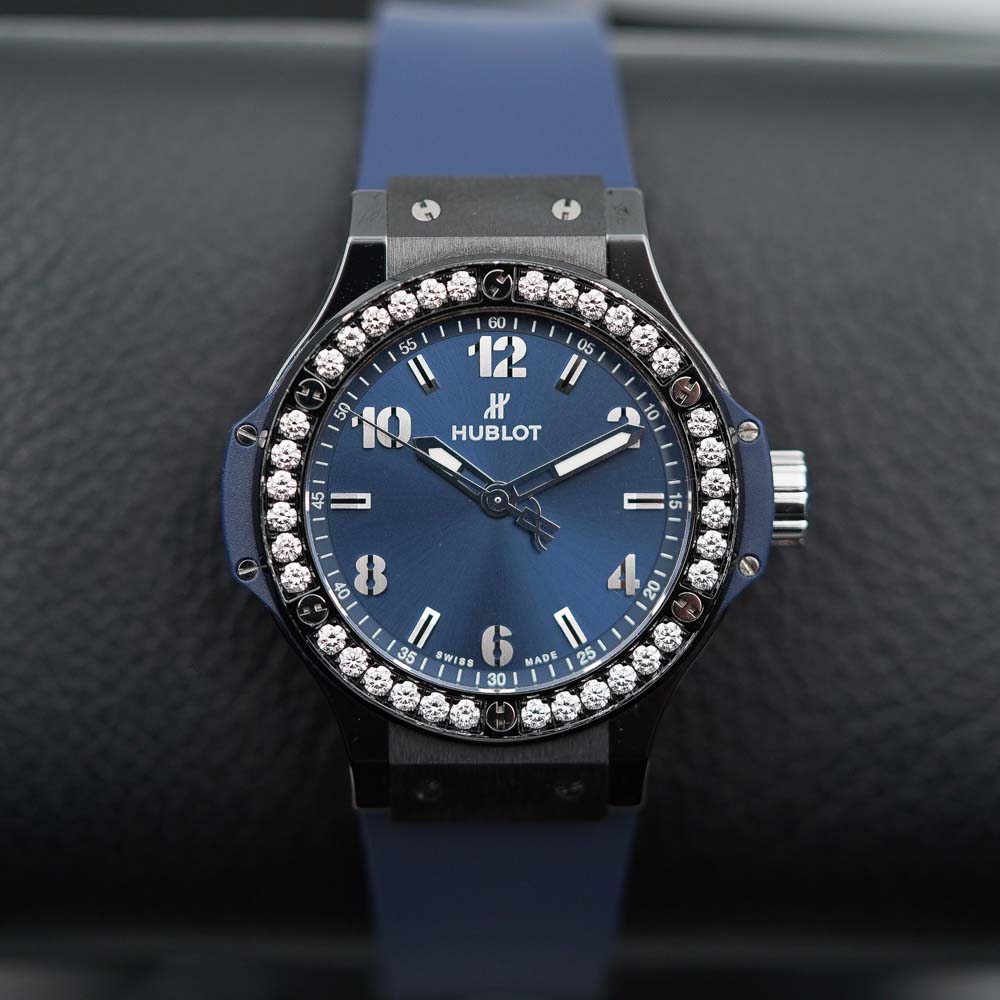Hublot Big Bang 38 Ceramic Blue Diamonds