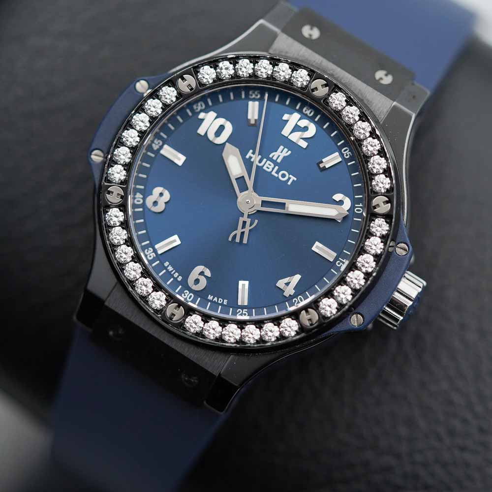 Hublot Big Bang 38 Ceramic Blue Diamonds