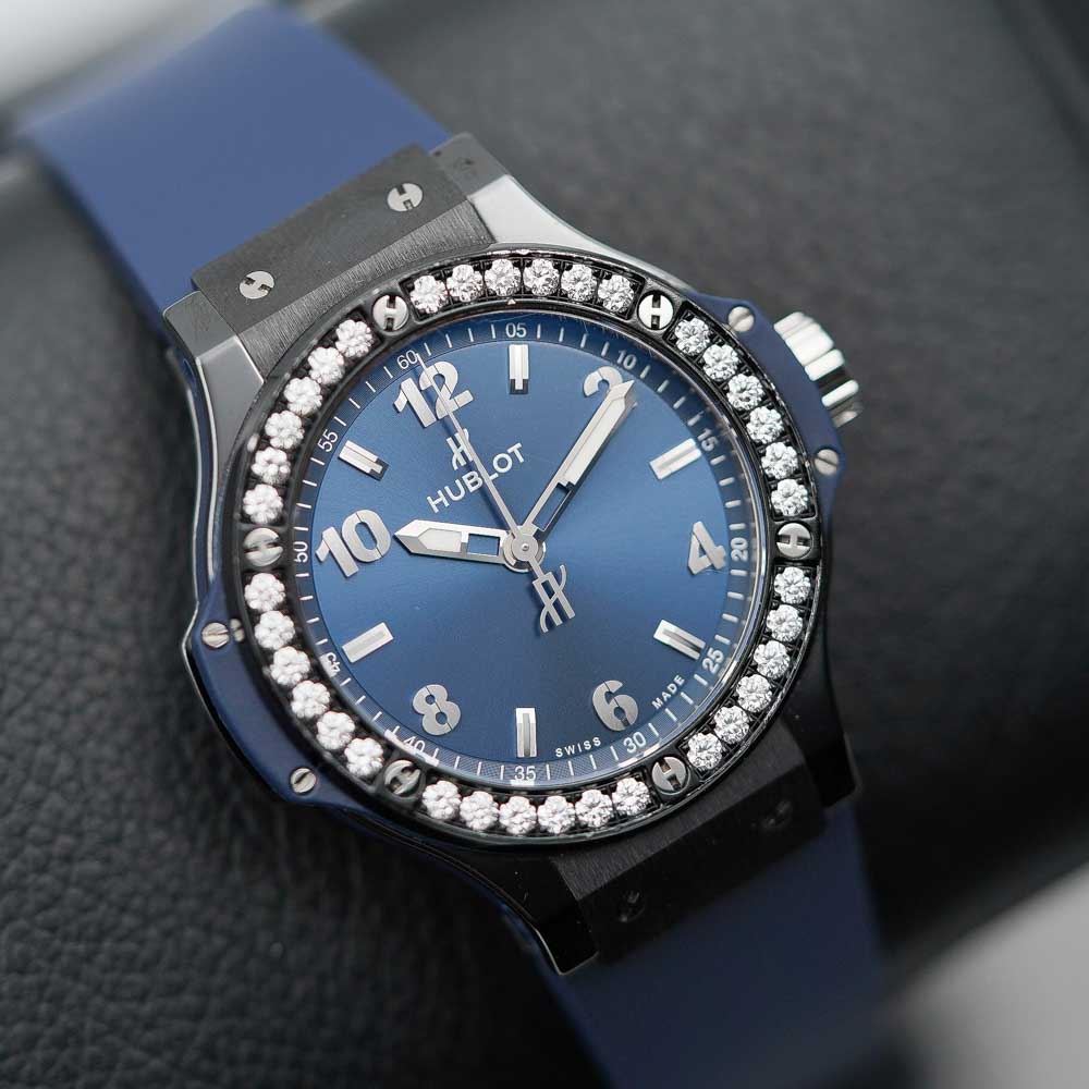 Hublot Big Bang 38 Ceramic Blue Diamonds