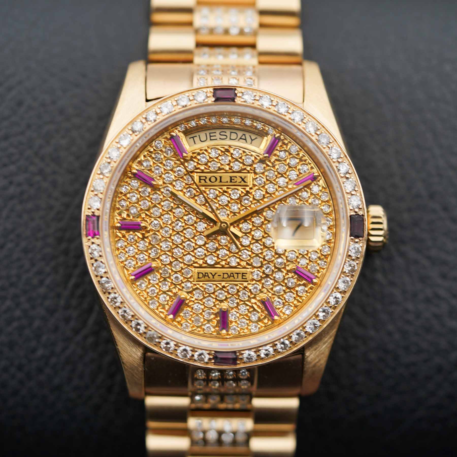 Rolex Day-Date 36mm Ruby & Diamonds