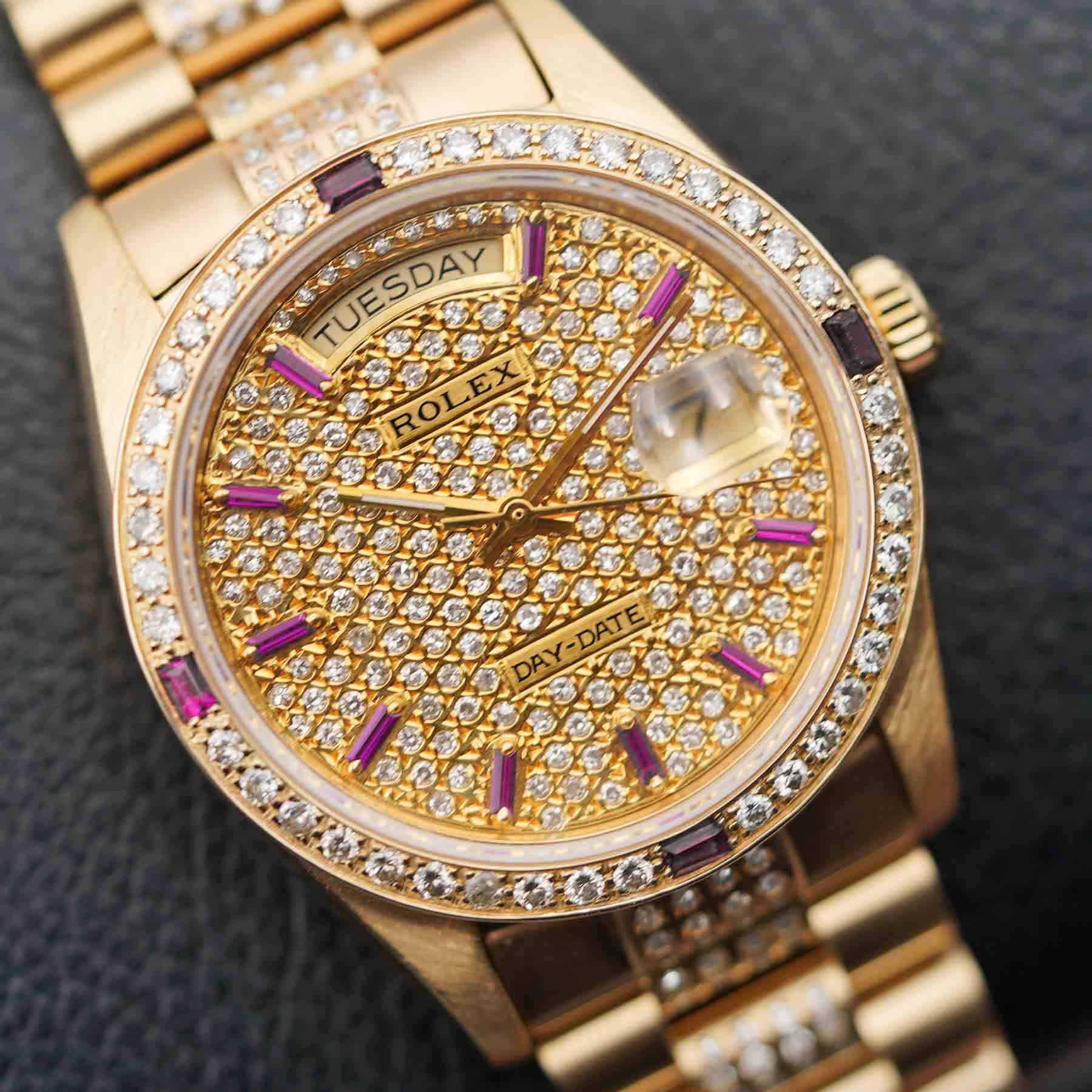 Rolex Day-Date 36mm Ruby & Diamonds