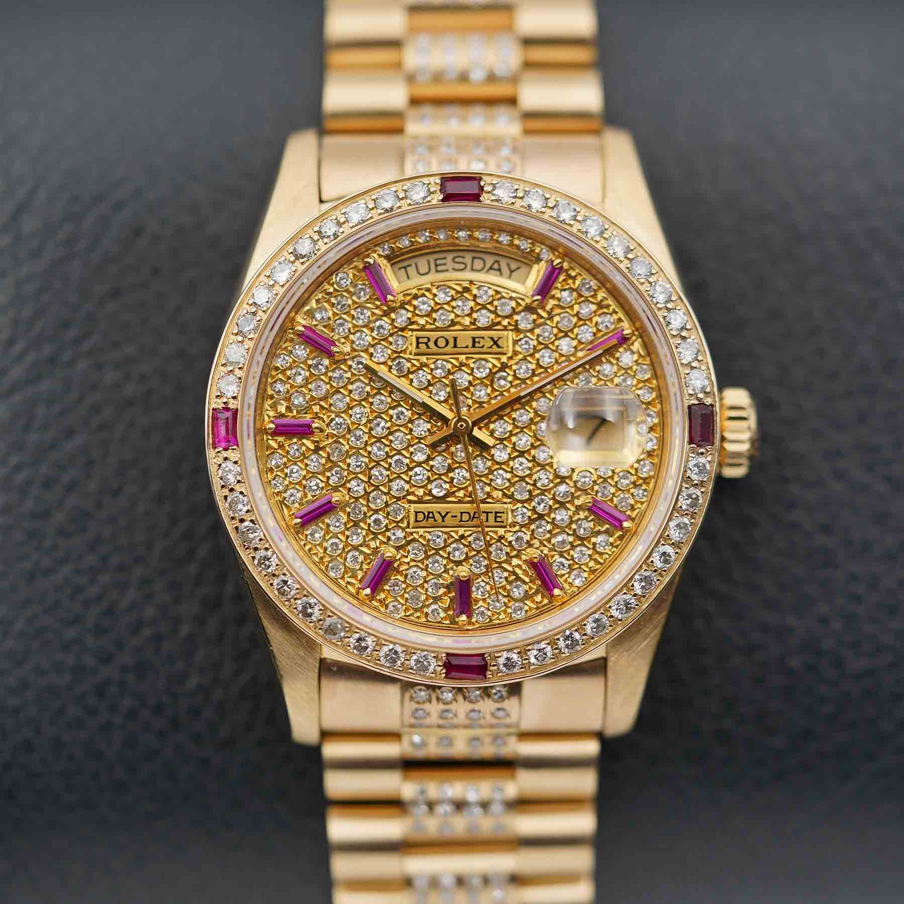 Rolex Day-Date 36mm Ruby & Diamonds