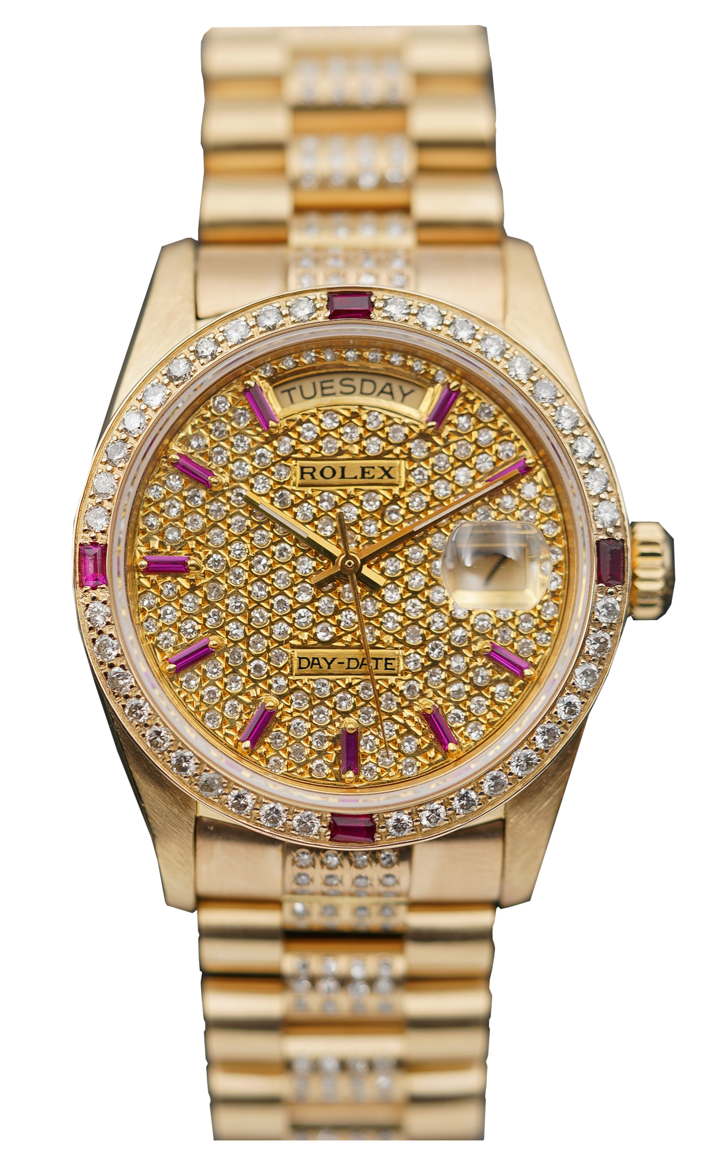 Rolex Day-Date 36mm Ruby & Diamonds