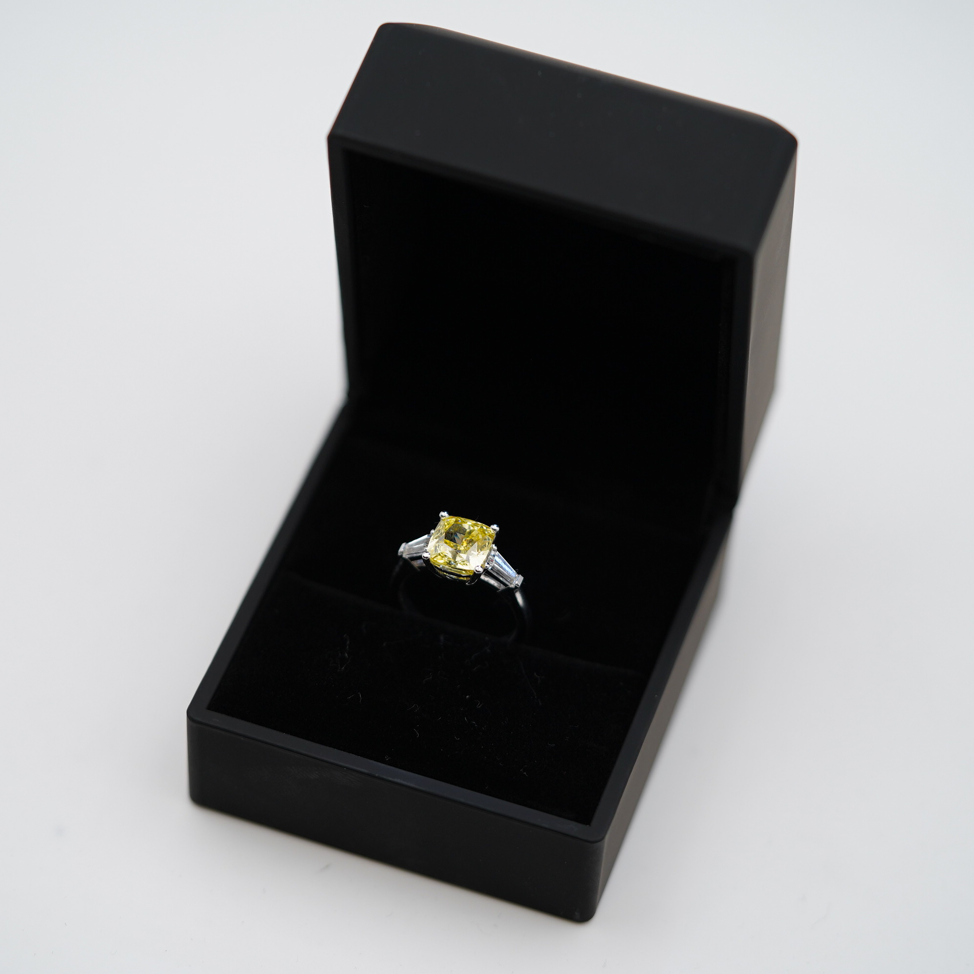 Jewellery Promise Cushion Cut Yellow Diamond 3.17ct Ring