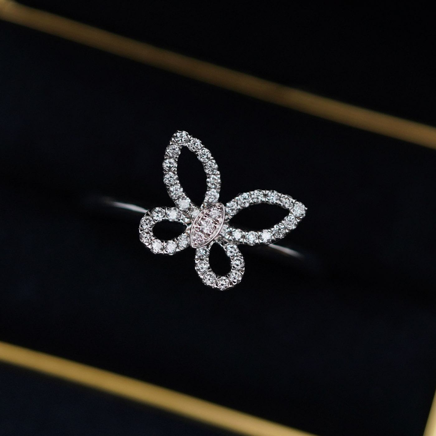 Graff Mini Butterfly Silhouette Diamond Ring Ring