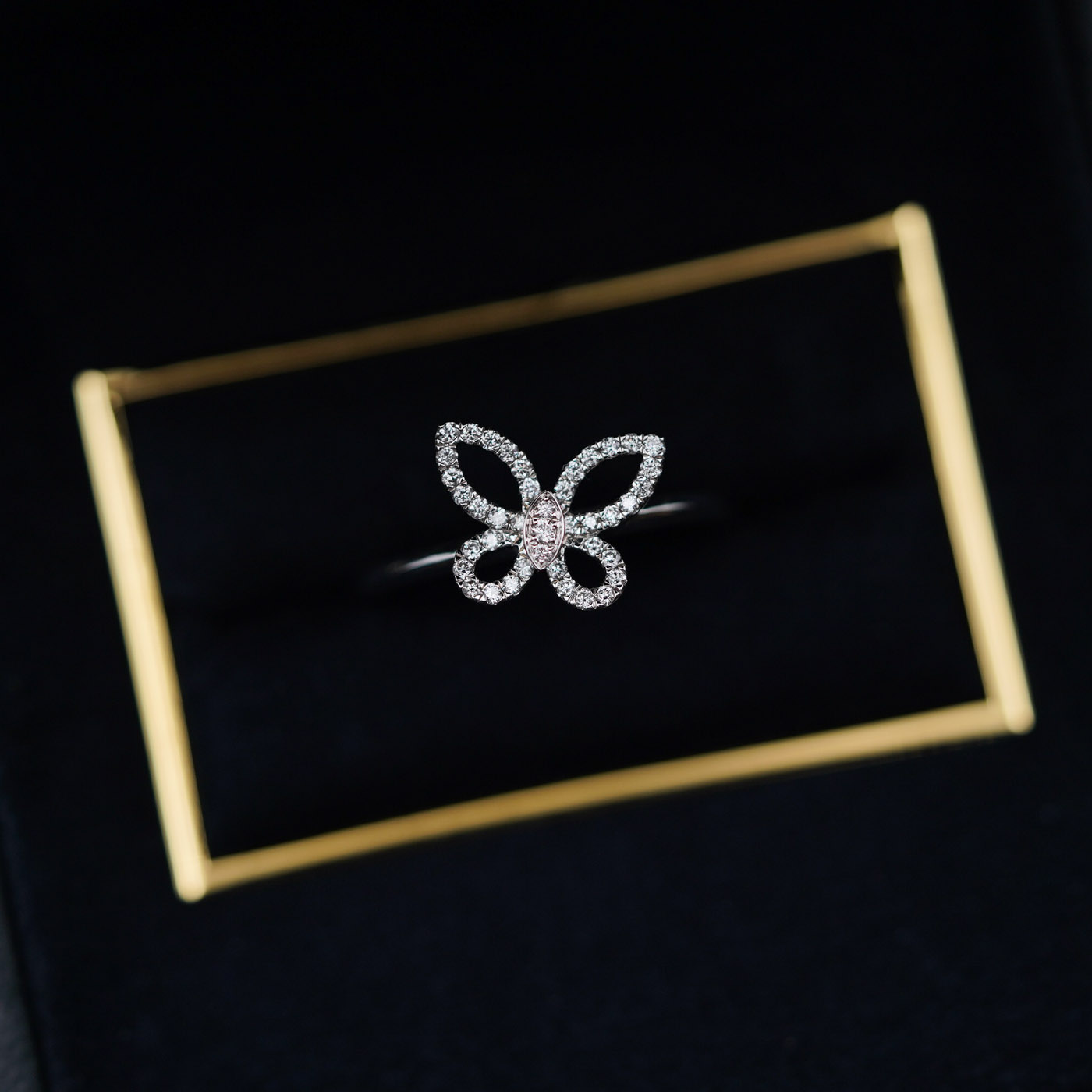Graff Mini Butterfly Silhouette Diamond Ring Ring