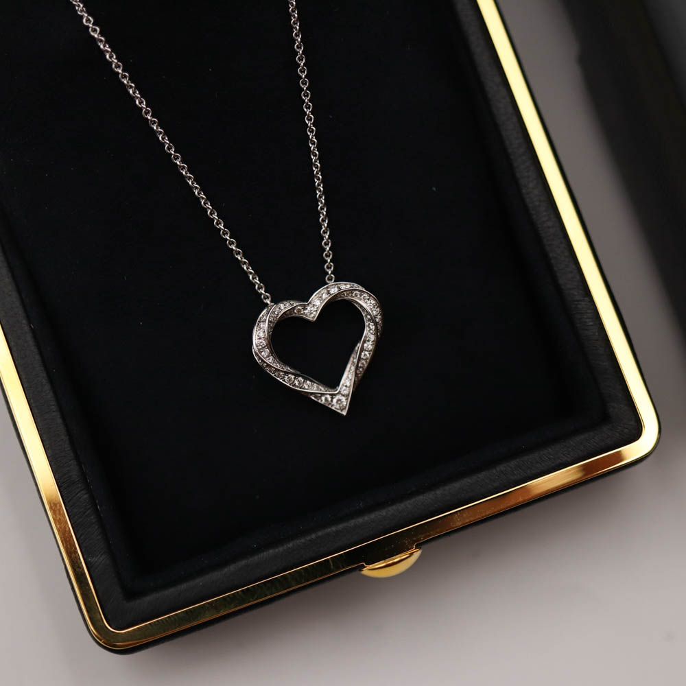 Graff Spiral Heart Silhouette Pavé Diamond Pendant Vėriniai