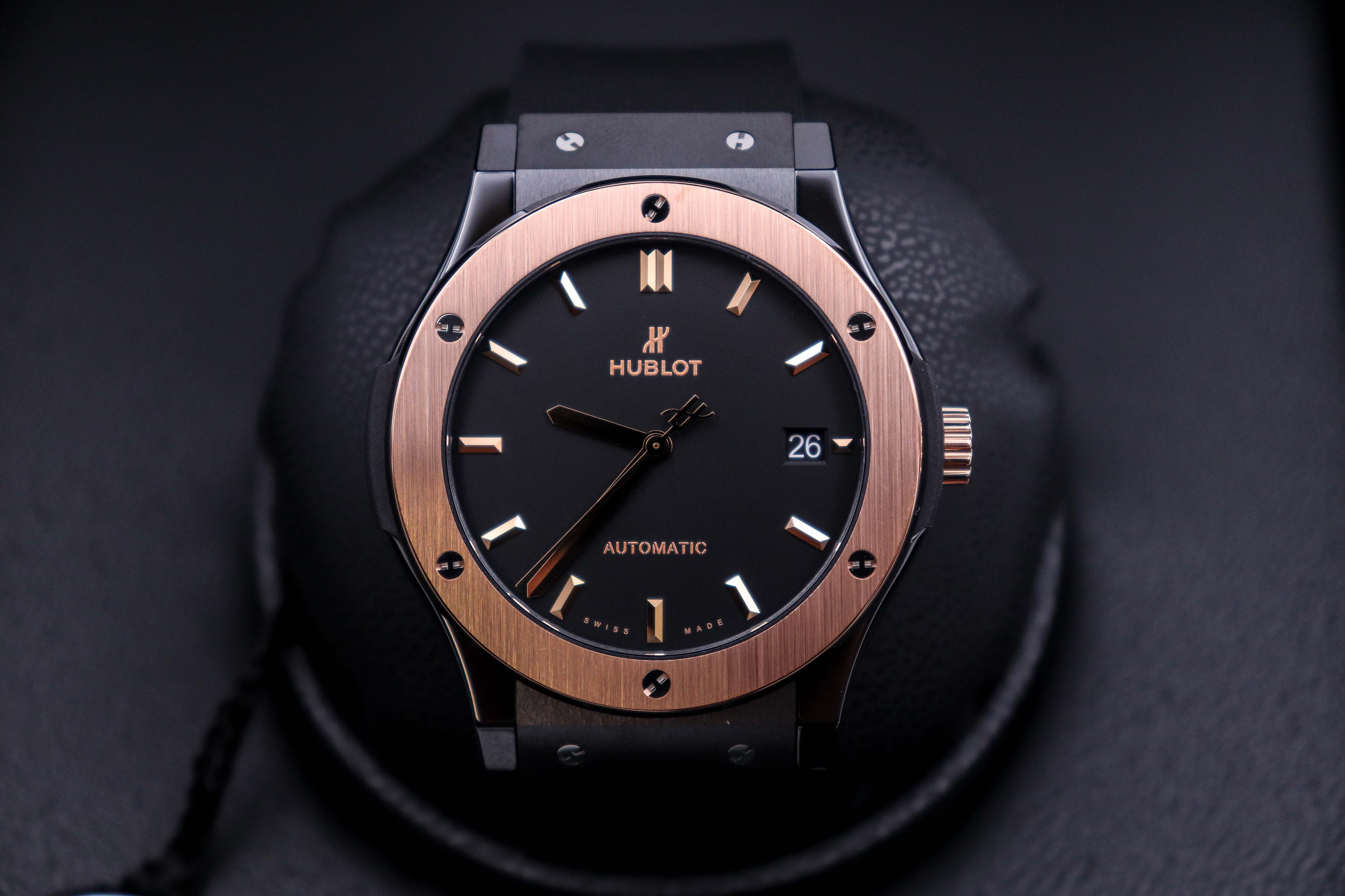 New Hublot Classic Fusion 45 mm Black Ceramic Rose Gold Watch  511.CO.1181.RX