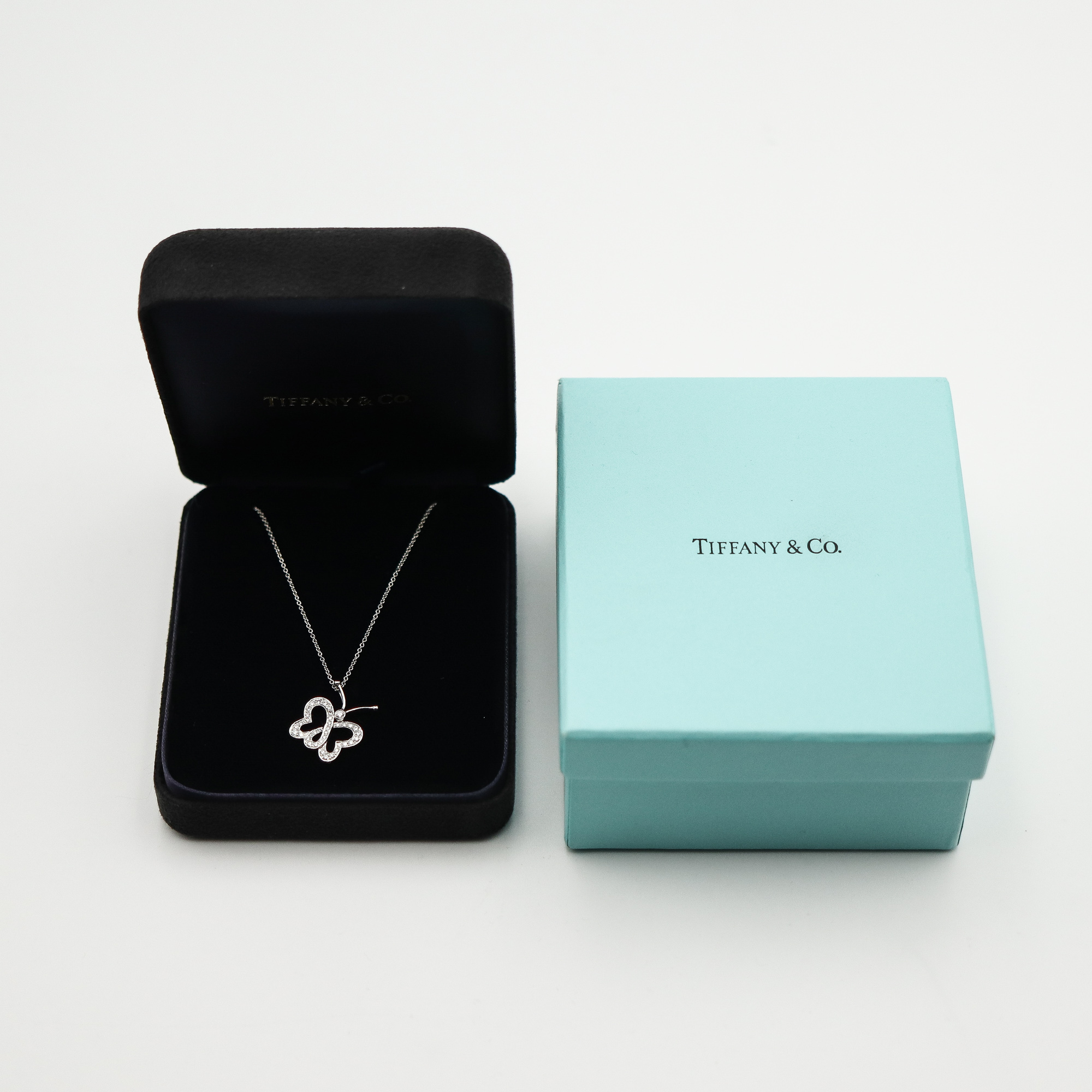 Tiffany & Co. Diamond Butterfly Pendant Necklace