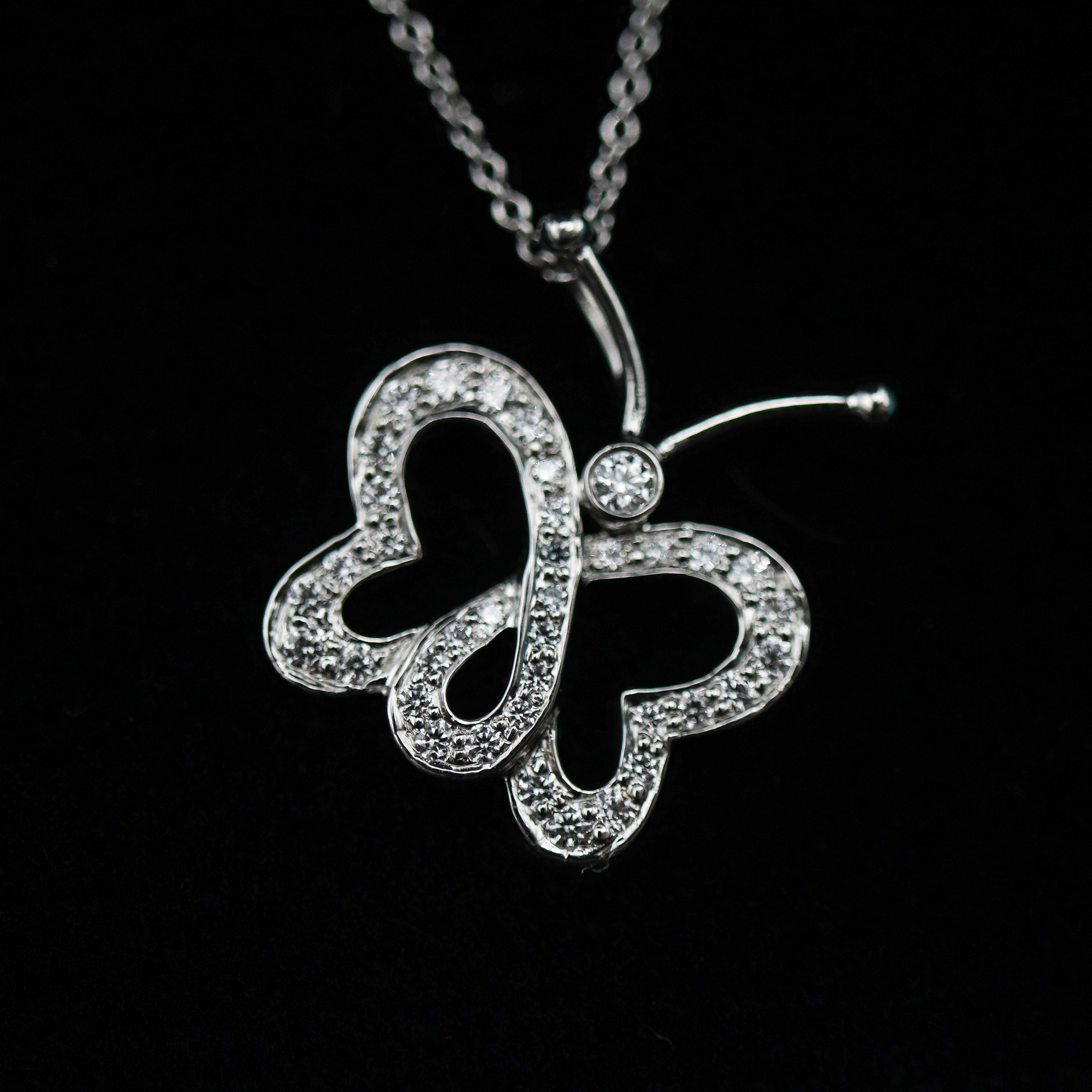 Tiffany & Co. Diamond Butterfly Pendant Necklace