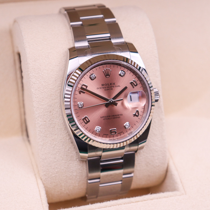 rolex date 34 pink