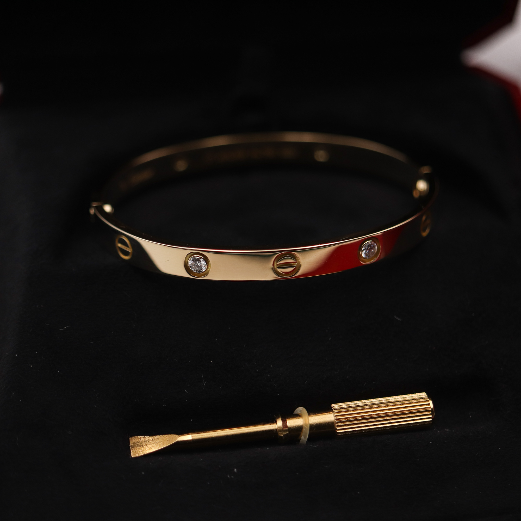 Cartier Love Yellow Gold 4 Diamonds Bracelet