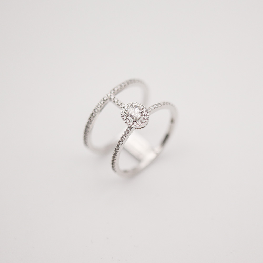 Messika Glam'Azone 2 Rows Pavé Ring