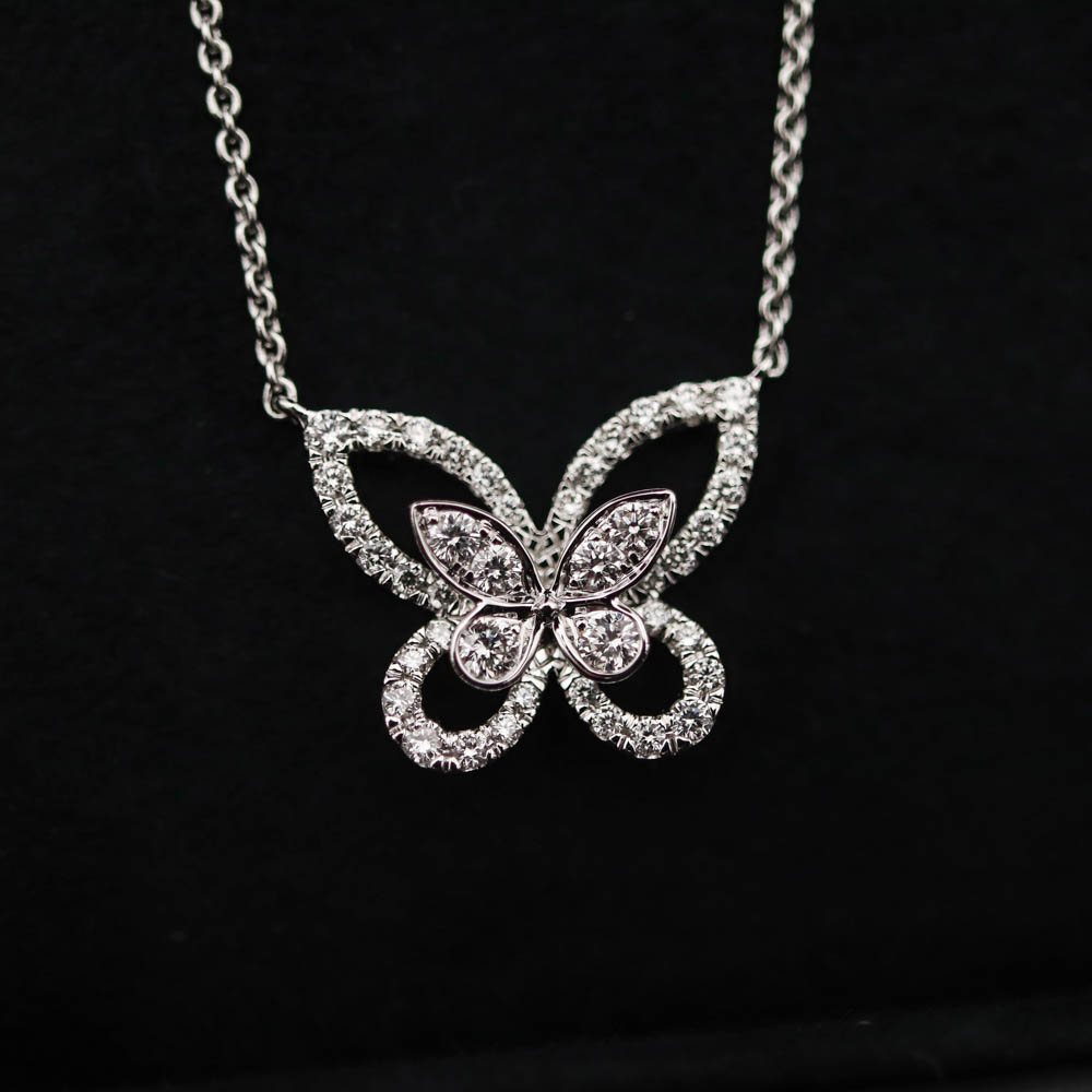 Graff Butterfly Silhouette Diamond Mini Pendant Necklace