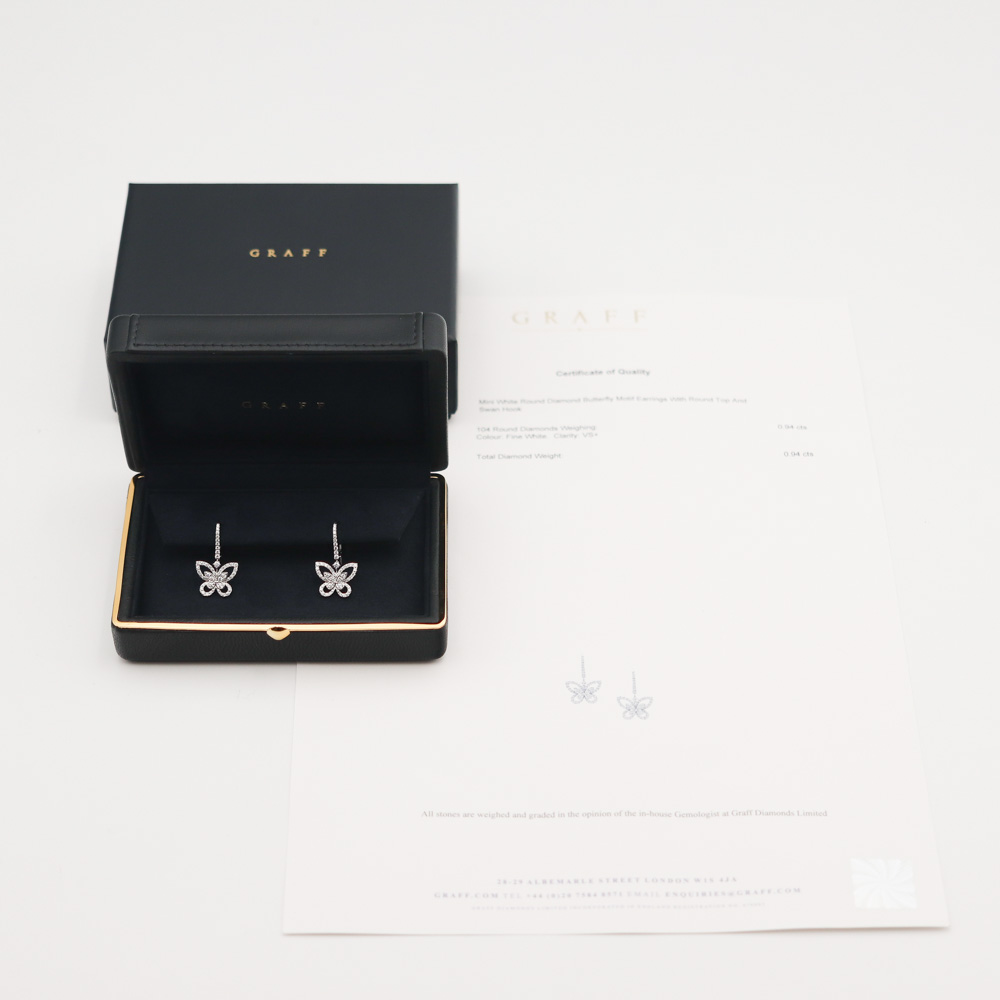 Graff Butterfly Silhouette Diamond Drop Earrings Ohrringe
