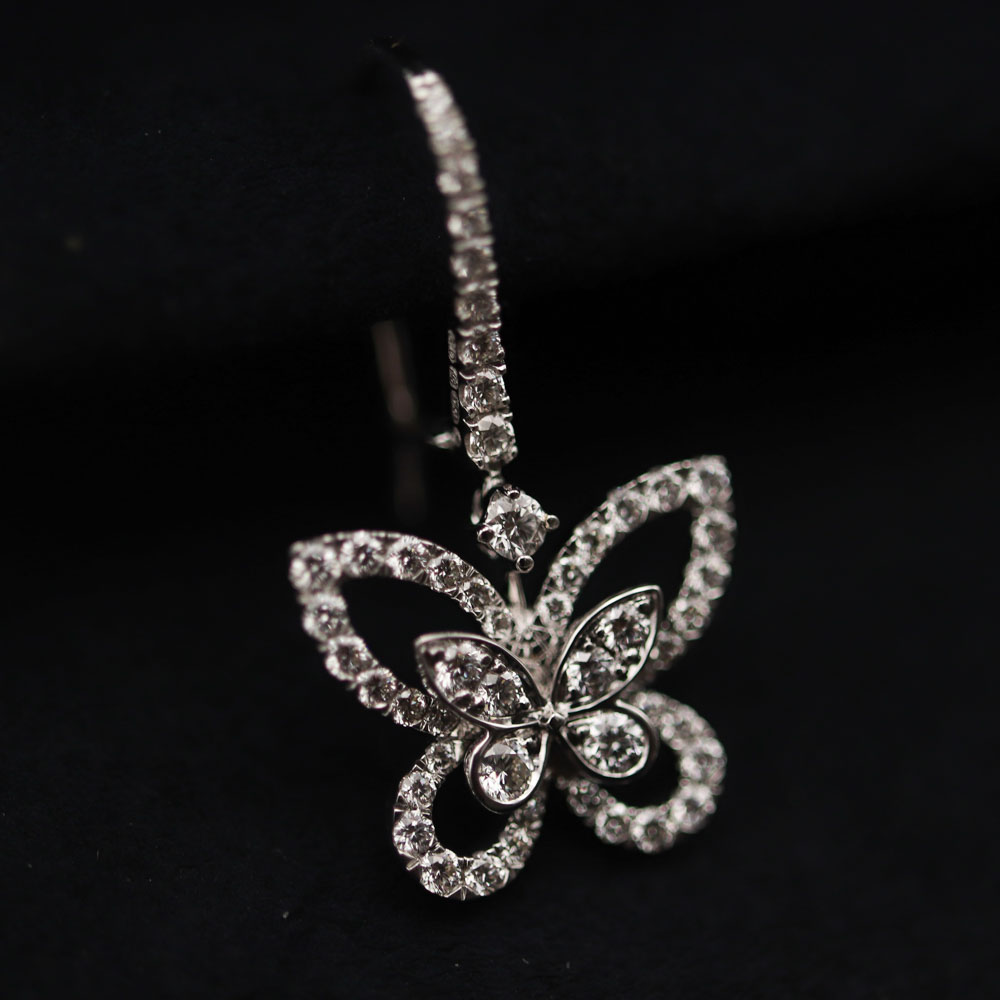 Graff Butterfly Silhouette Diamond Drop Earrings Ohrringe