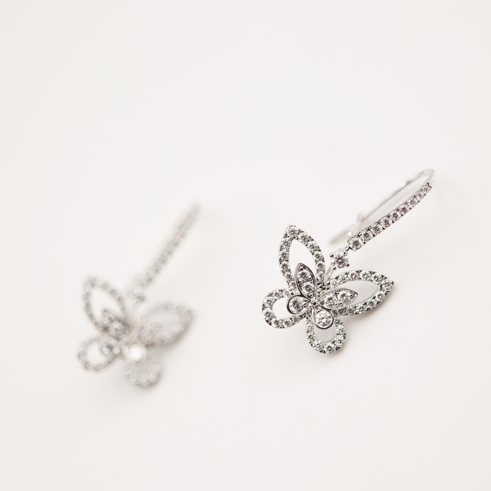 Graff Butterfly Silhouette Diamond Drop Earrings Ohrringe