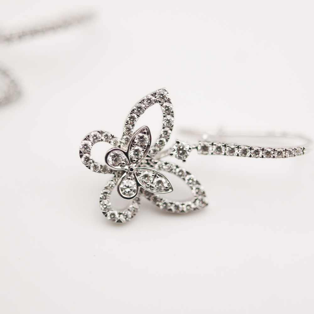 Graff Butterfly Silhouette Diamond Drop Earrings Ohrringe
