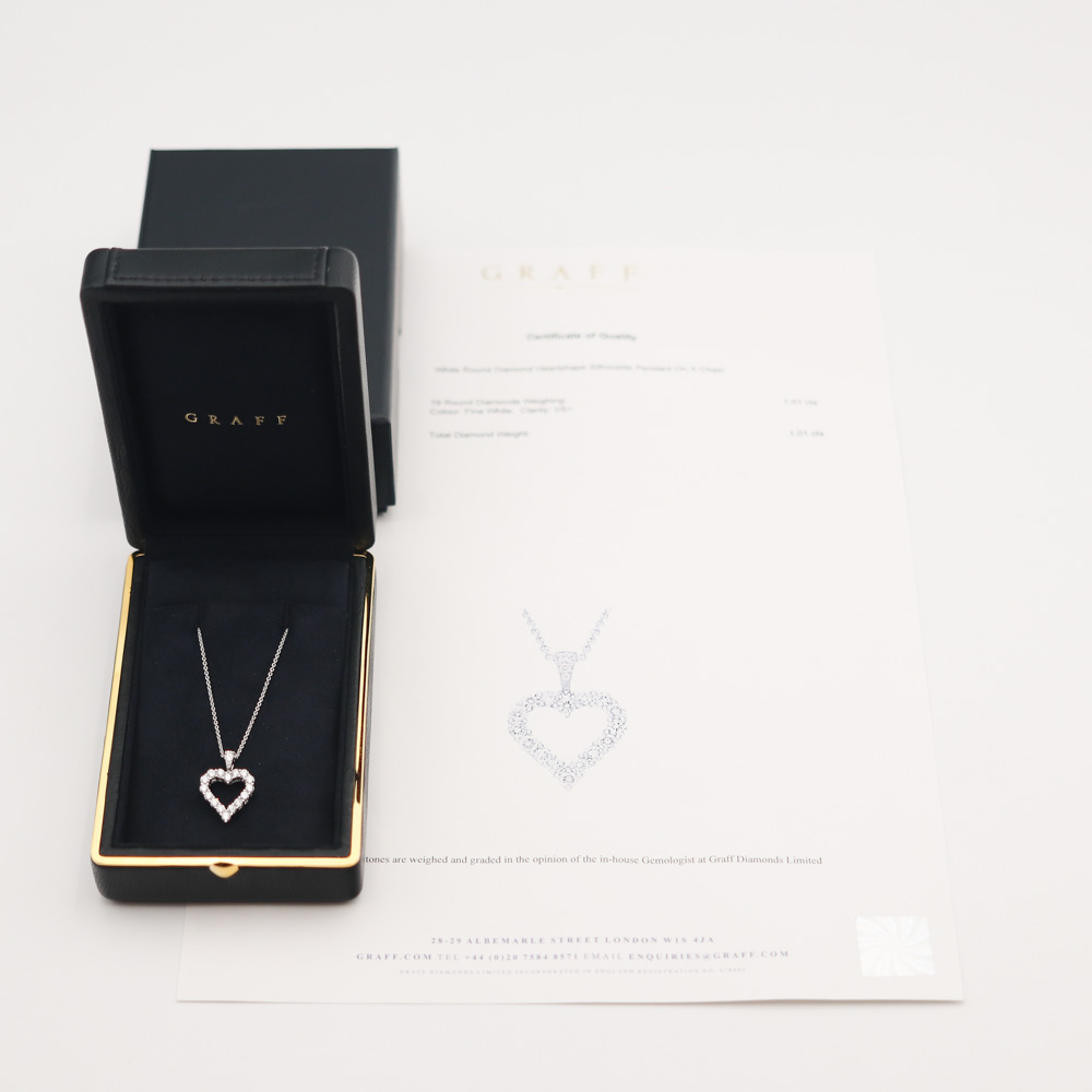 Graff Diamond Heart Silhouette Pendant Necklace