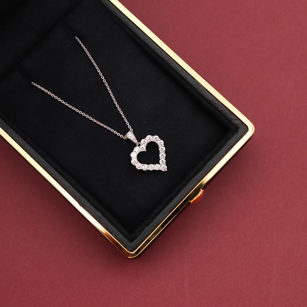 Graff Diamond Heart Silhouette Pendant Necklace