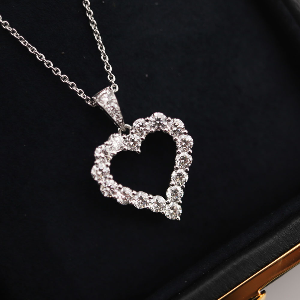Graff Diamond Heart Silhouette Pendant Necklace