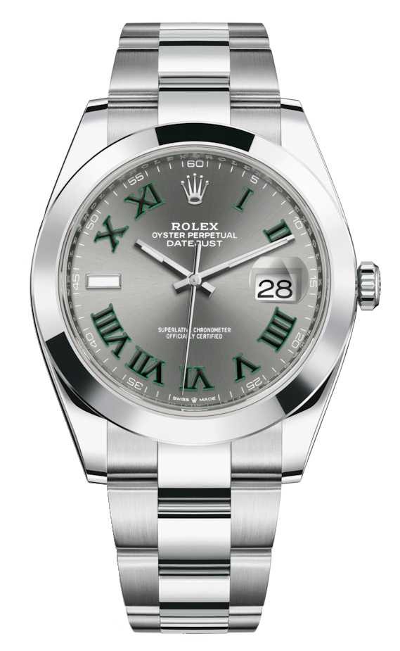 rolex datejust 41 green roman numerals