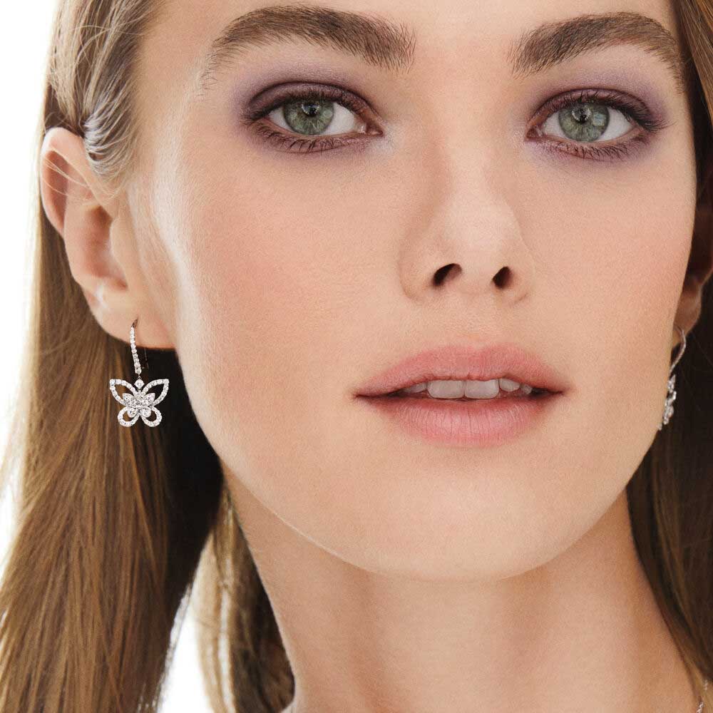 Graff Butterfly Silhouette Diamond Drop Earrings Ohrringe
