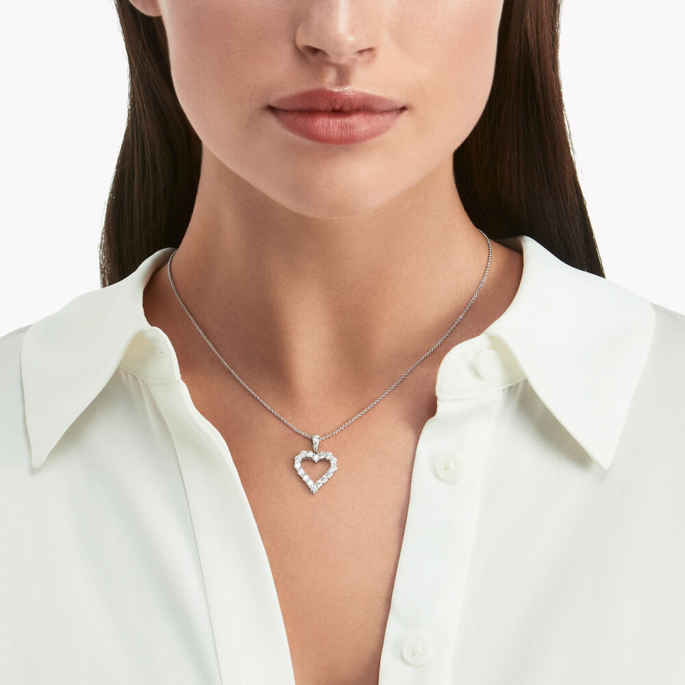 Graff Diamond Heart Silhouette Pendant Necklace