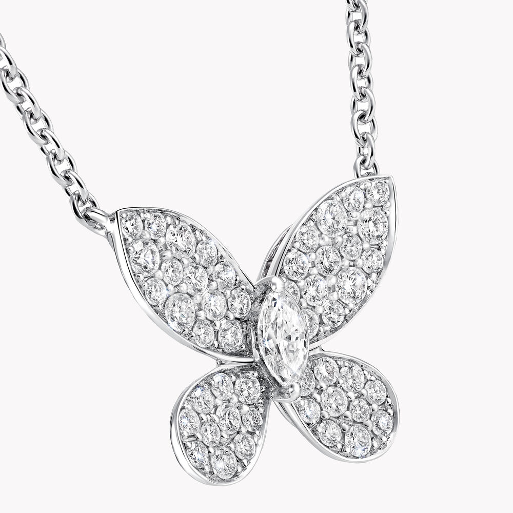 Graff Pavé Butterfly Diamond Small Pendant Necklace
