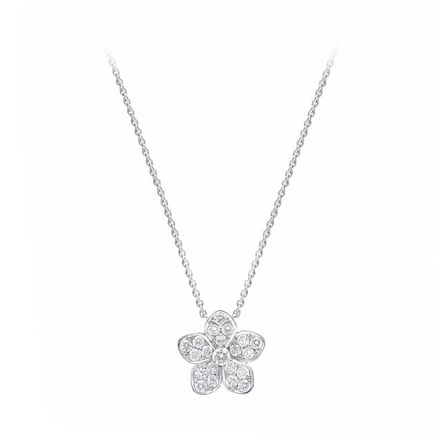 Graff Wild Flower Pavé Diamond Pendant Necklace