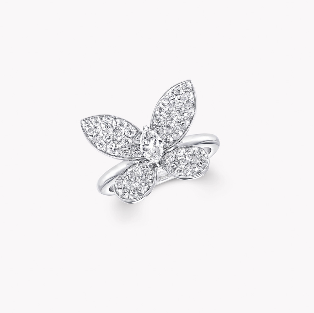 Graff Pavé Butterfly Diamond Ring Ring