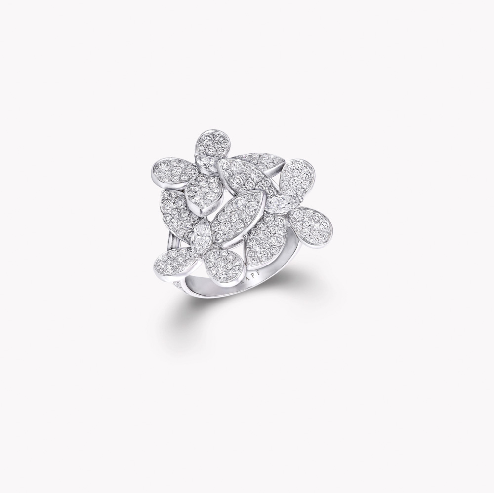 Graff Triple Pavé Butterfly Diamond Small Ring Ring