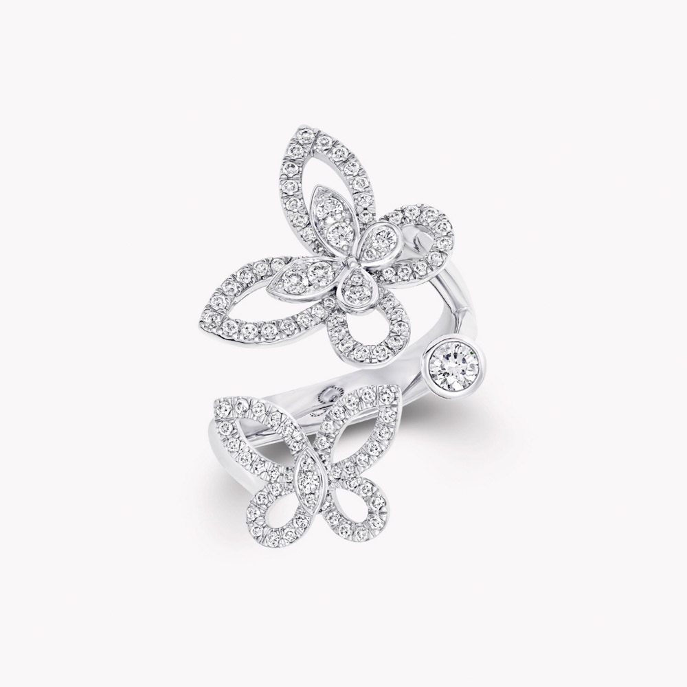 Graff Multi Butterfly Silhouette Diamond Ring Ring