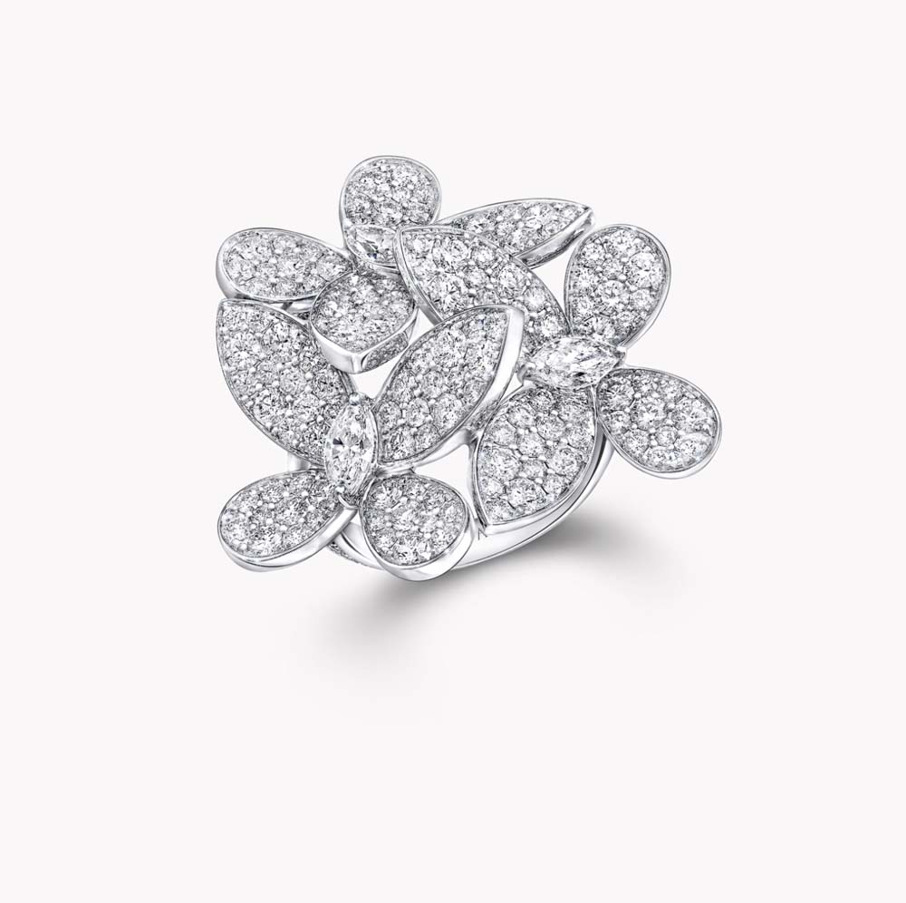 Graff Triple Pavé Butterfly Diamond Ring Ring