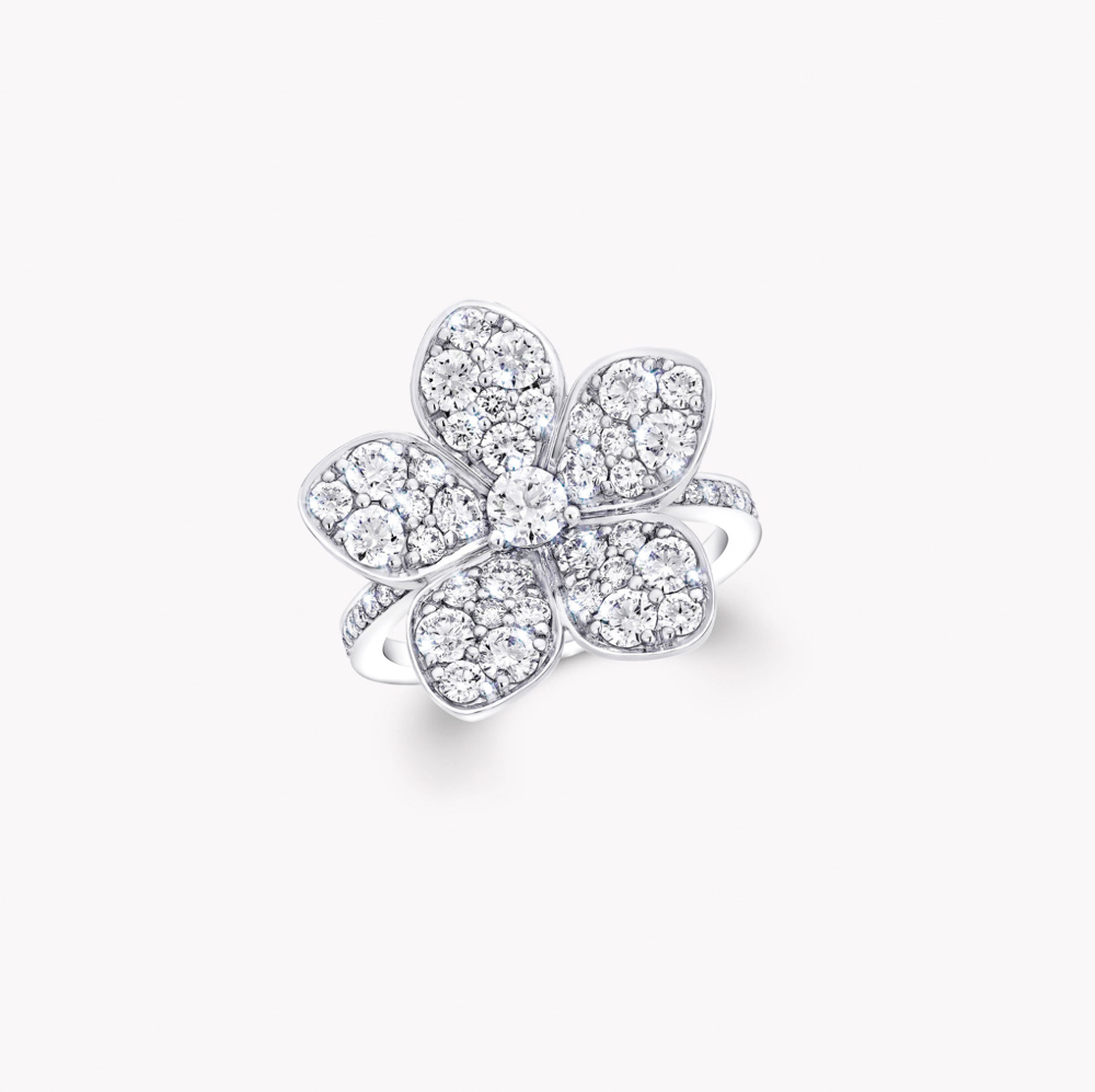 Graff Wild Flower Large Pavé Diamond Ring Ring