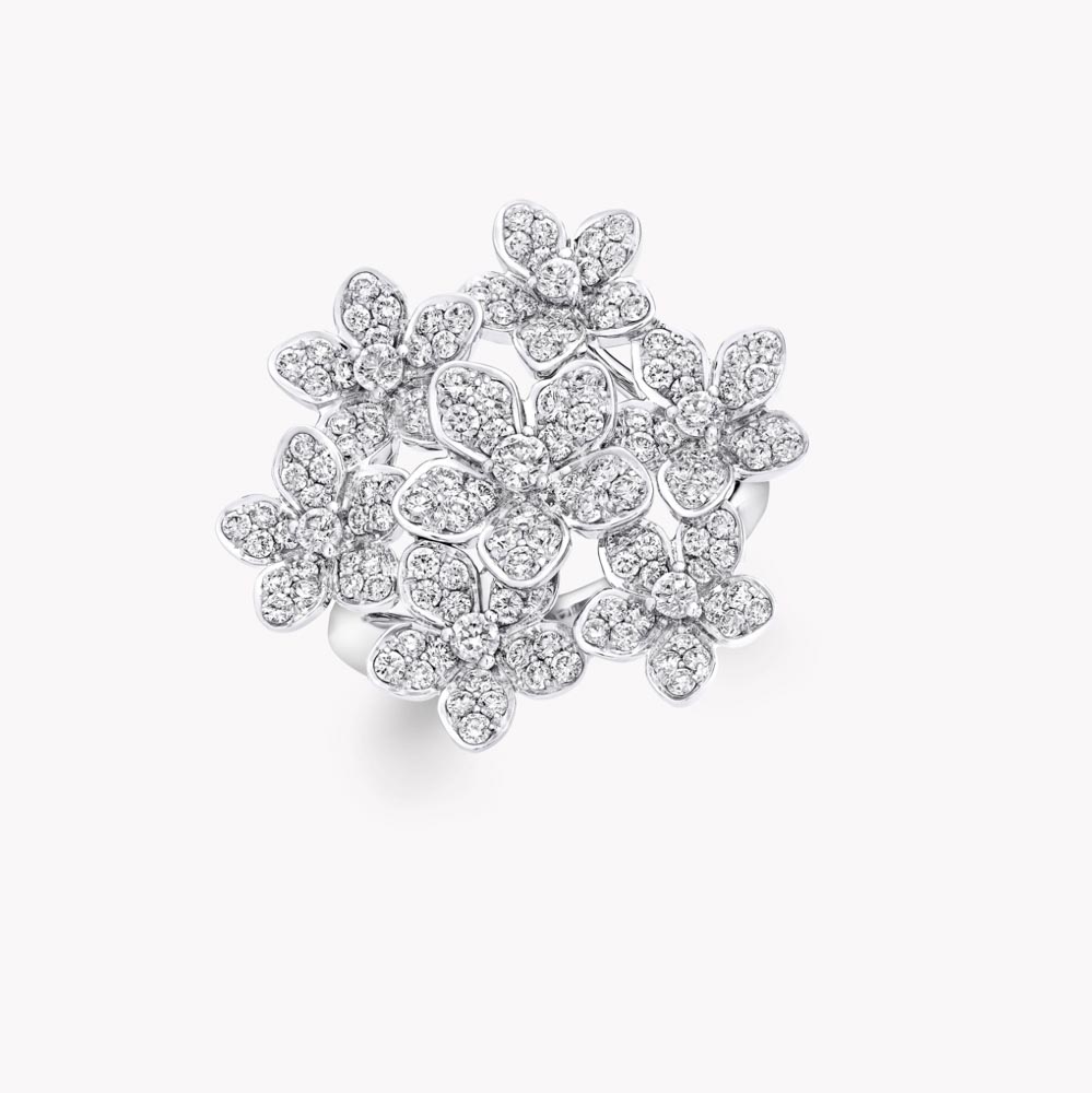 Graff Wild Flower Large Diamond Cluster Ring Ring