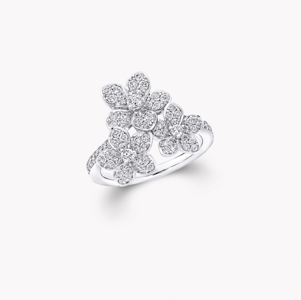 Graff Wild Flower Diamond Cluster Ring Sormukset