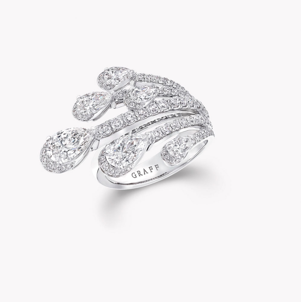 Graff Duet Pear Shape Diamond Ring Ring