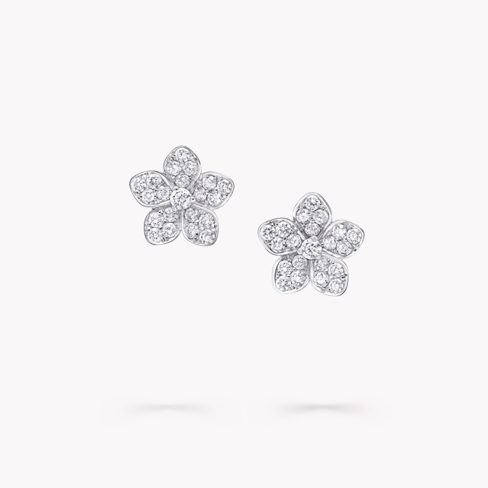 Graff Wild Flower Pavé Diamond Stud Earrings 耳饰