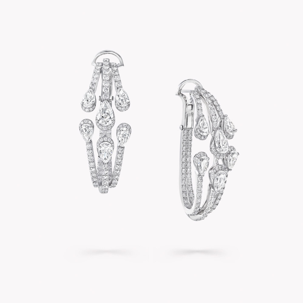 Graff Duet Diamond Triple Hoop Earrings Øreringer