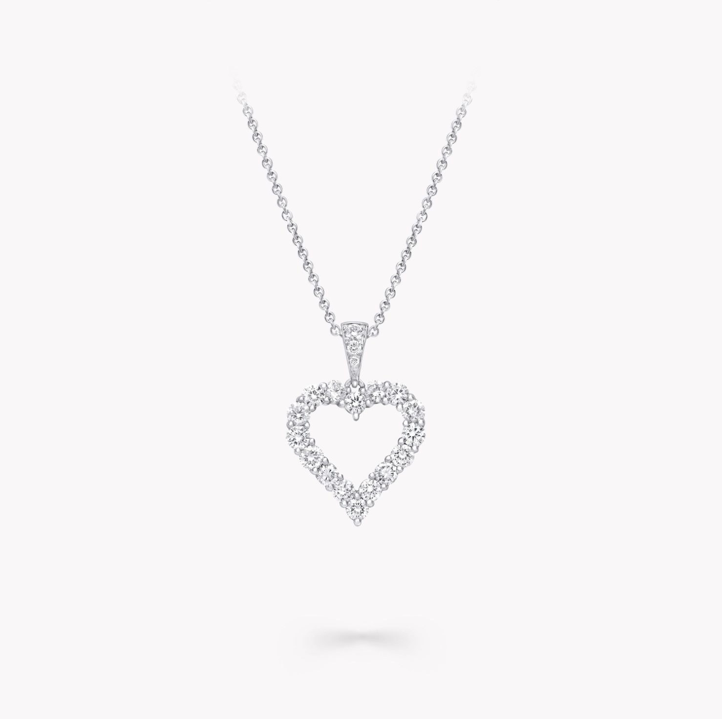 Graff Diamond Heart Silhouette Pendant Necklace
